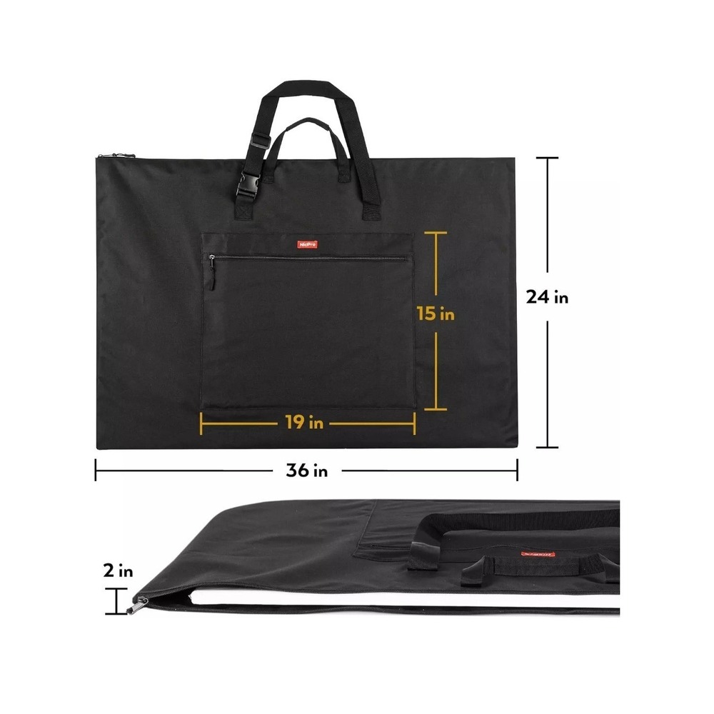 Light Weight Art Portfolio Bag, 24 X 36 Inches Waterproof Nylon Art Portfolio - Picture 3 of 12